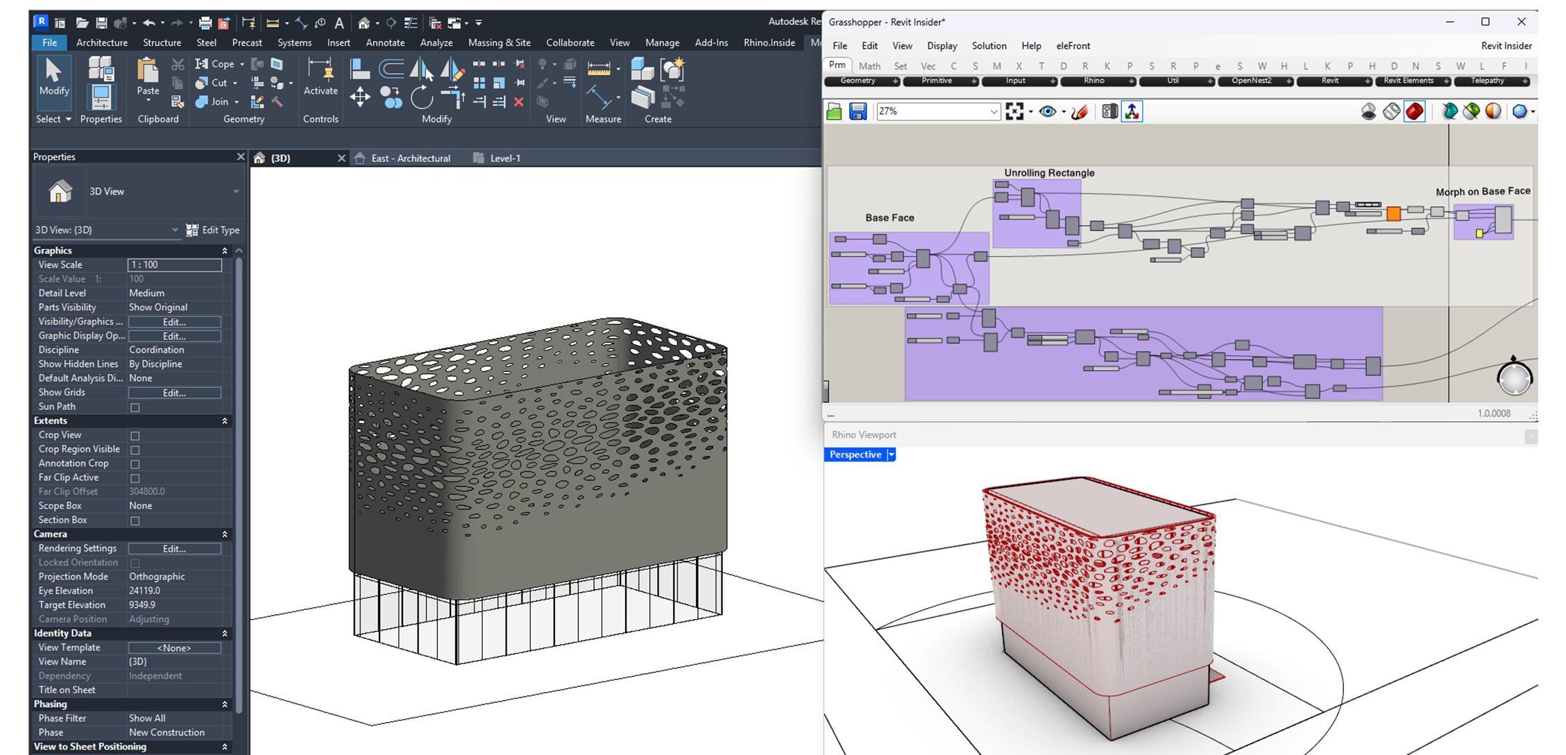 Revit and Grasshopper working together via Rhino.Inside.Revit