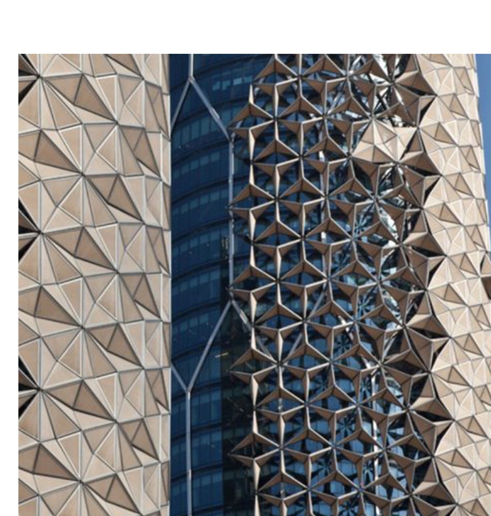 Kinetic, radiation-responsive facade panels in the spirit of Al Bahar Towers