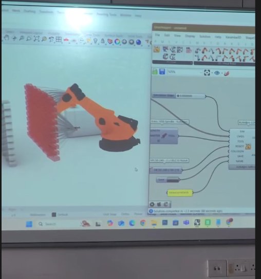 Robotic fabrication simulation using KUKA plugin in Grasshopper